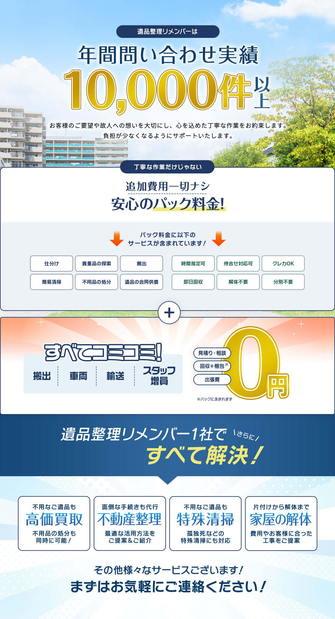 年間問い合わせ実績10,000件以上